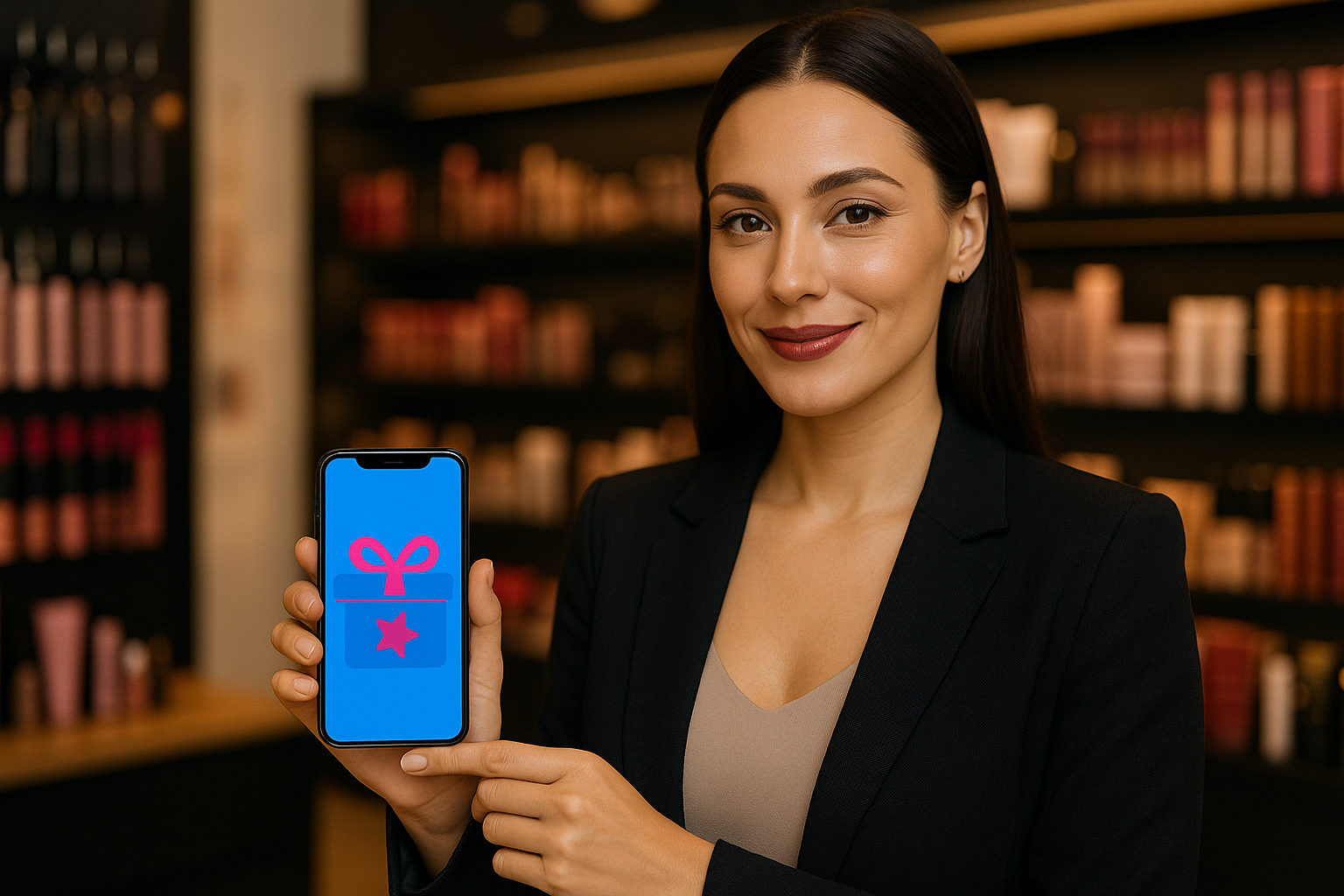 Productos cosméticos en una repisa